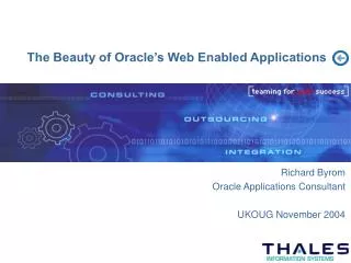 The Beauty of Oracle’s Web Enabled Applications