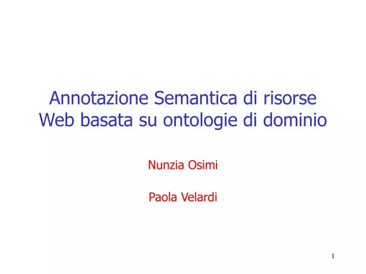 annotazione semantica di risorse web basata su ontologie di dominio