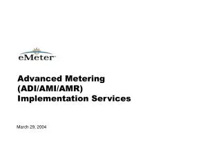 Advanced Metering (ADI/AMI/AMR) Implementation Services