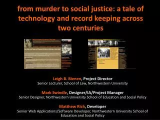 from murder to social justice: a tale of technology and record keeping across two centuries