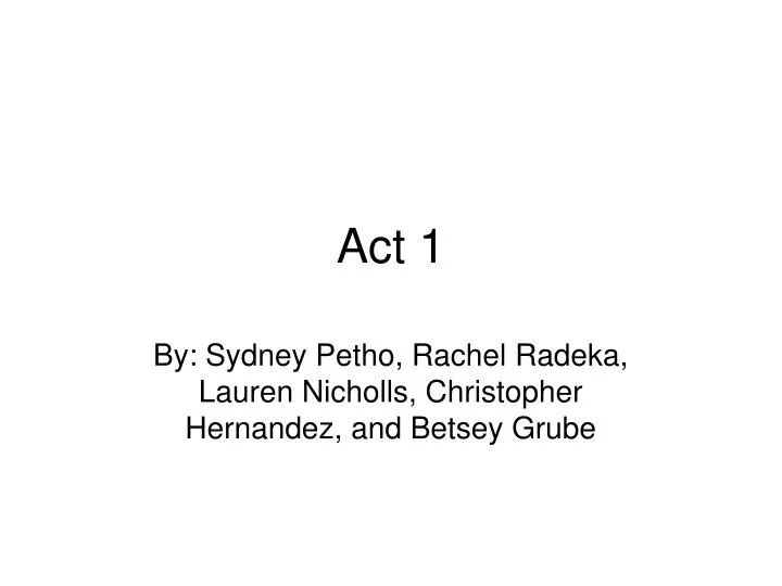 act 1