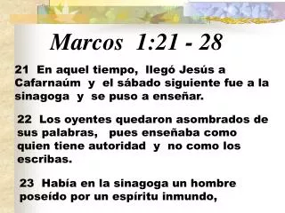 Marcos 1:21 - 28