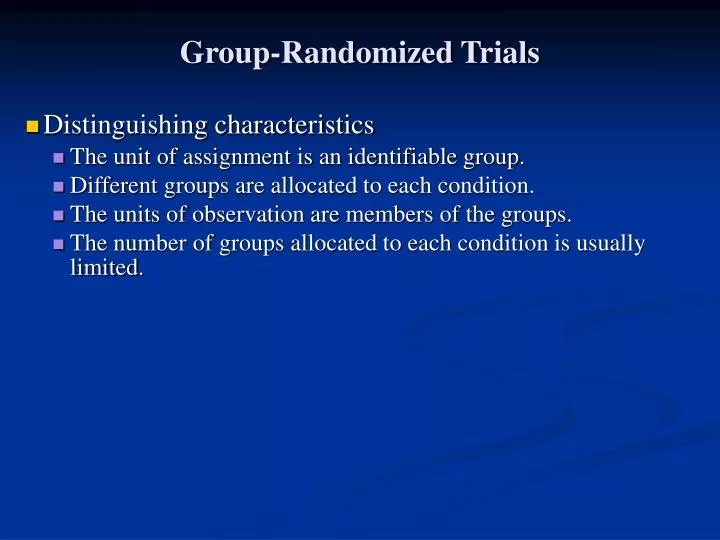 group randomized trials
