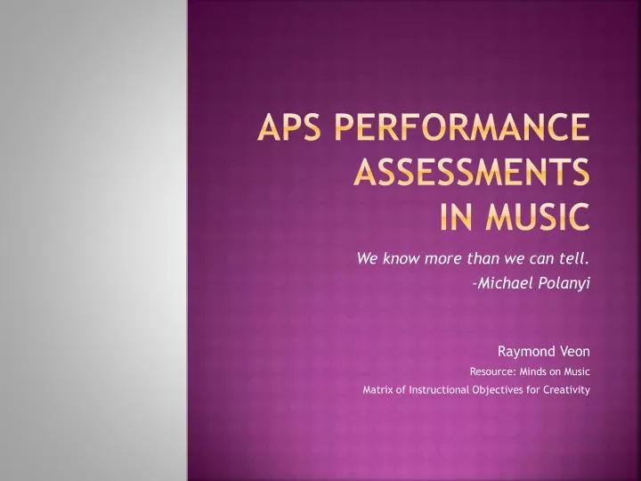 aps performance assessments in music