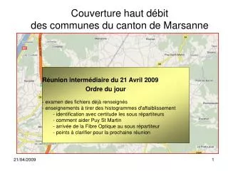 Couverture haut débit des communes du canton de Marsanne