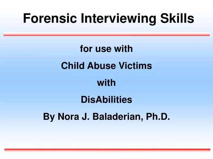 forensic interviewing skills