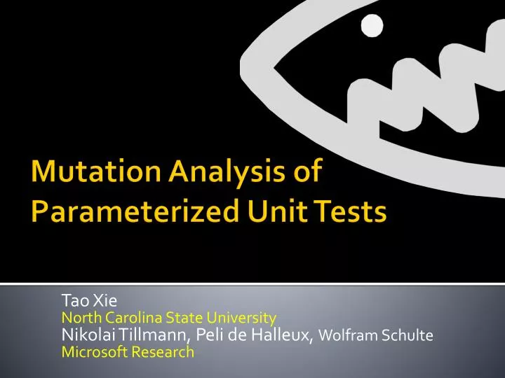 mutation analysis of parameterized unit tests