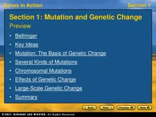 Section 1: Mutation and Genetic Change