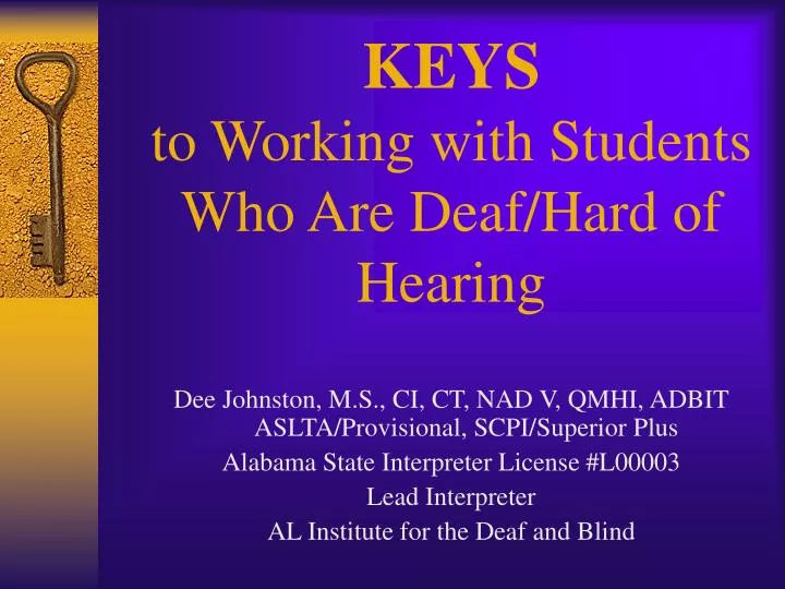 keys to working with students who are deaf hard of hearing