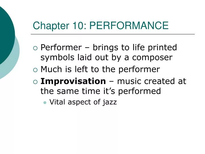 chapter 10 performance