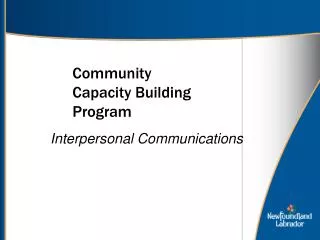 Community Capacity Building Program
