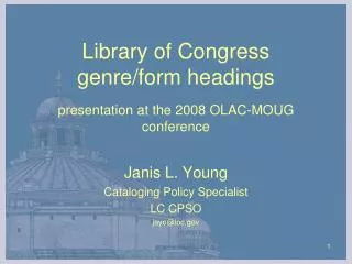Library of Congress genre/form headings