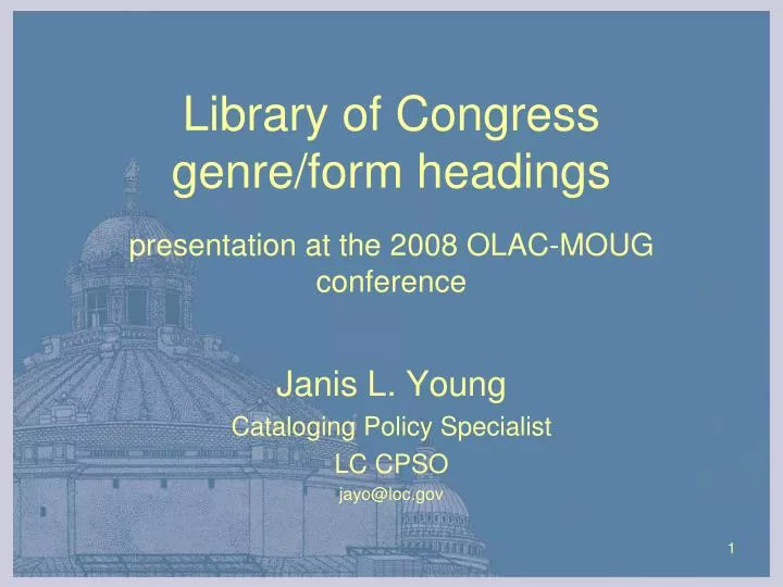 library of congress genre form headings