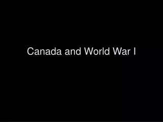 Canada and World War I