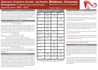 Openness, Economic Growth, and Human Development: Evidence from South Asian countries from 1990 - 2007
