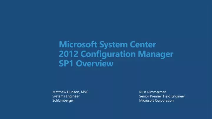 microsoft system center 2012 configuration manager sp1 overview