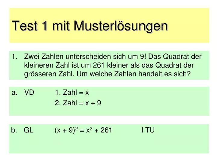 test 1 mit musterl sungen