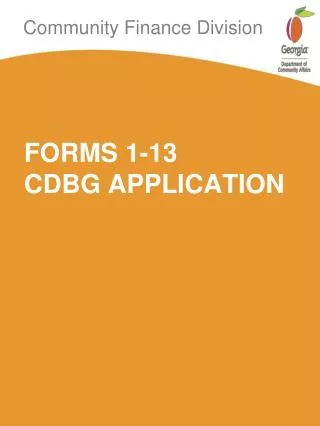 FORMS 1-13 CDBG APPLICATION