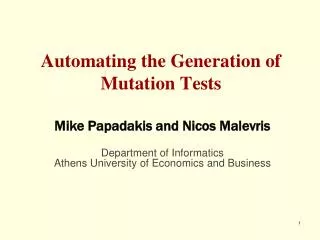 Automating the Generation of Mutation Tests