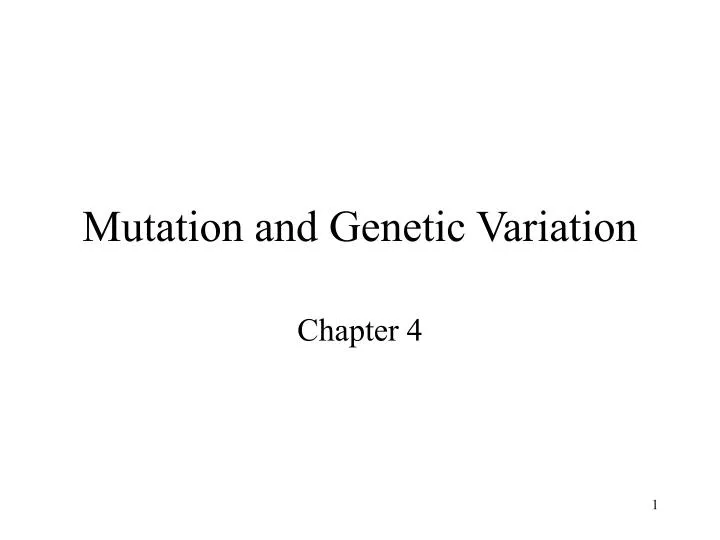 mutation and genetic variation