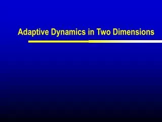 Adaptive Dynamics in Two Dimensions