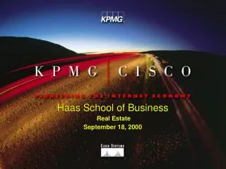 Haas School of Business Real Estate September 18, 2000