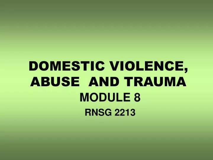 domestic violence abuse and trauma
