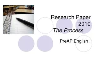 Research Paper 2010 The Process