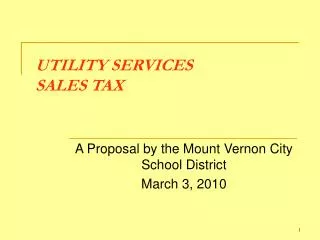 UTILITY SERVICES SALES TAX