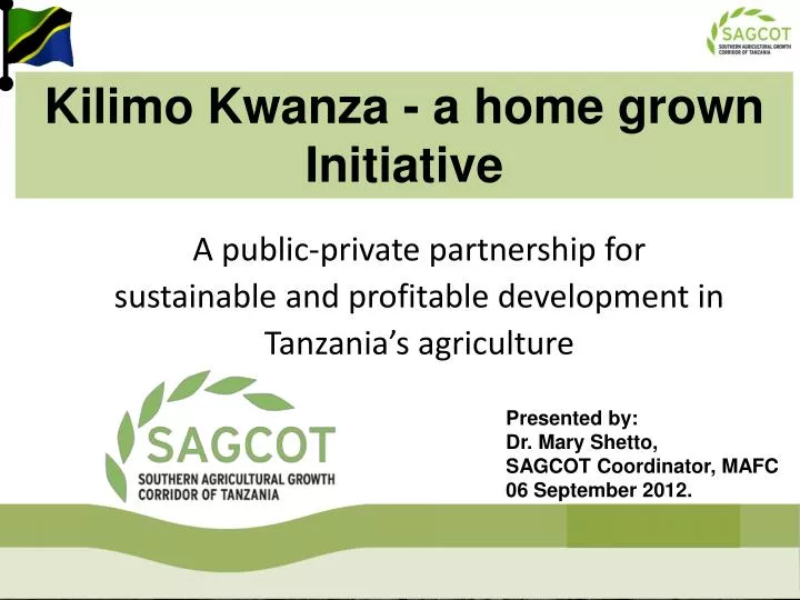 a public private partnership for sustainable and profitable development in tanzania s agriculture