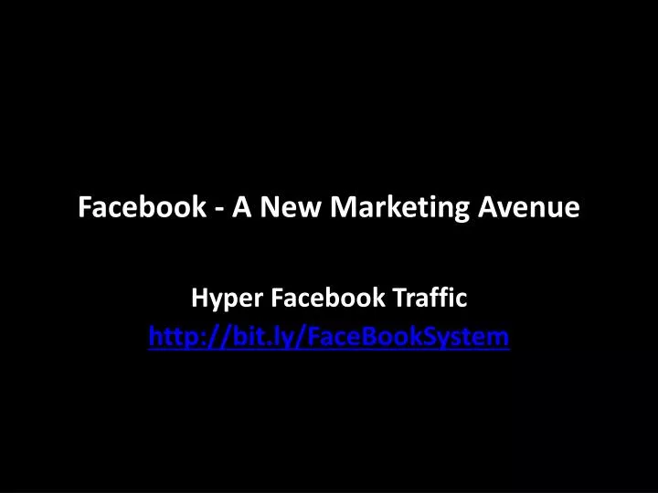facebook a new marketing avenue