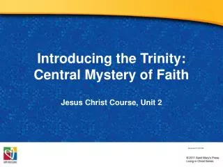 Introducing the Trinity: Central Mystery of Faith