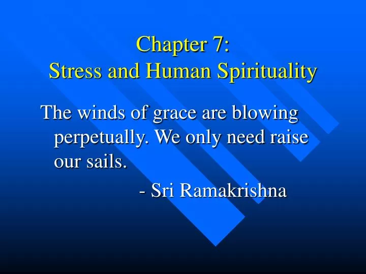 chapter 7 stress and human spirituality