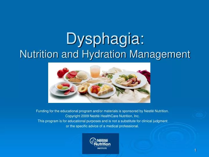 dysphagia nutrition and hydration management