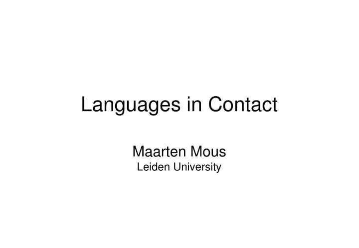languages in contact