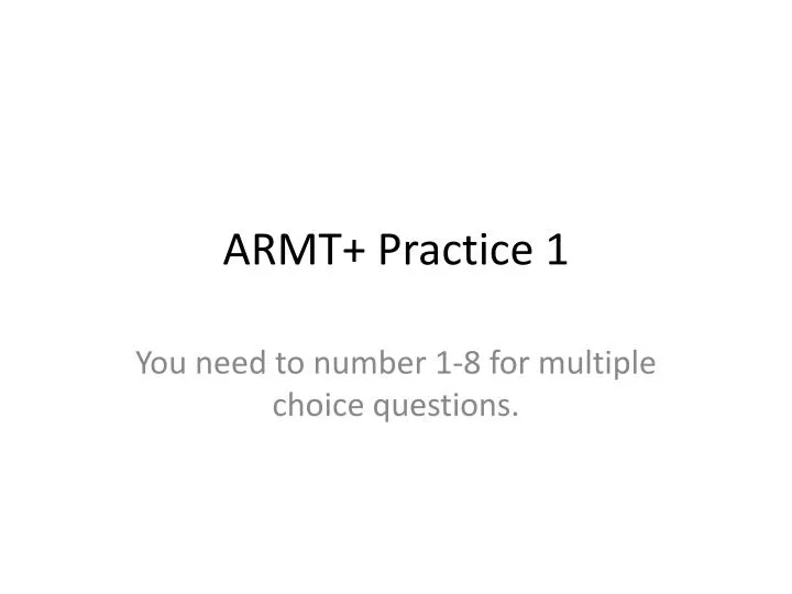 armt practice 1