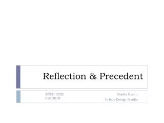 Reflection &amp; Precedent