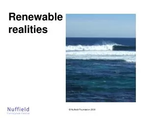 Renewable realities