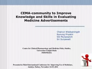 CEMA-community to Improve Knowledge and Skills in Evaluating Medicine Advertisements
