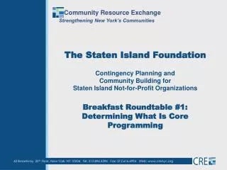 Community Resource Exchange Strengthening New York’s Communities