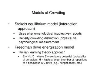Models of Crowding