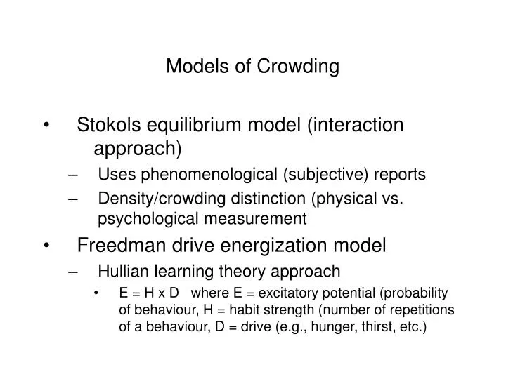 models of crowding