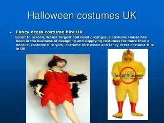 Fancy dress costume hire UK