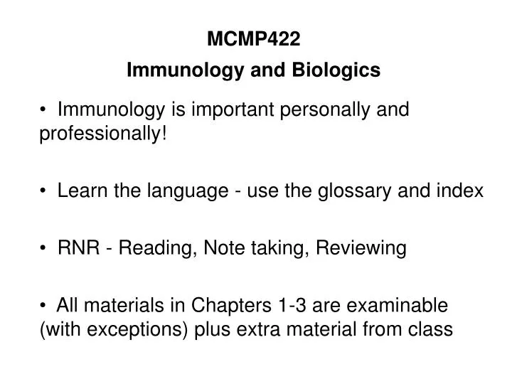 mcmp422 immunology and biologics