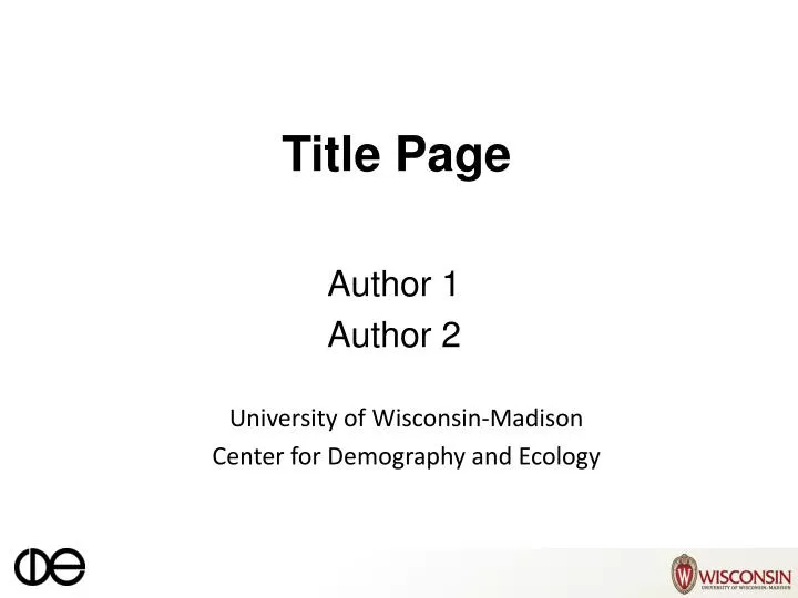 title page