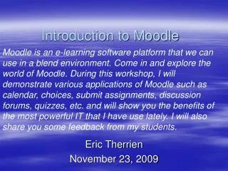 introduction to moodle