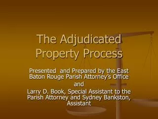 The Adjudicated Property Process