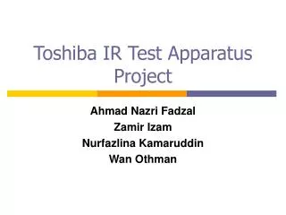 Toshiba IR Test Apparatus Project