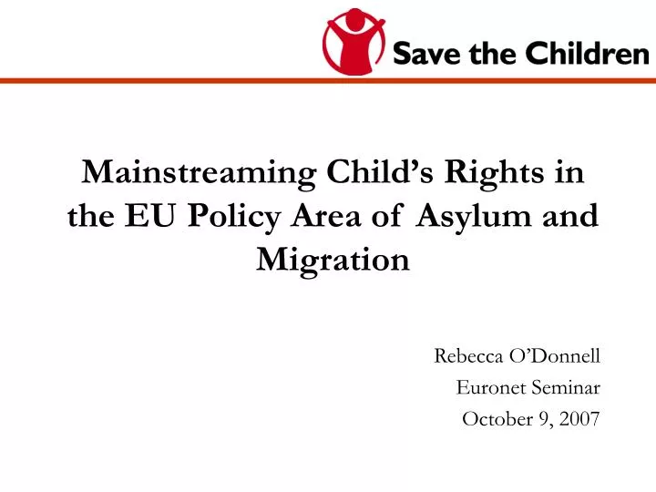 mainstreaming child s rights in the eu policy area of asylum and migration