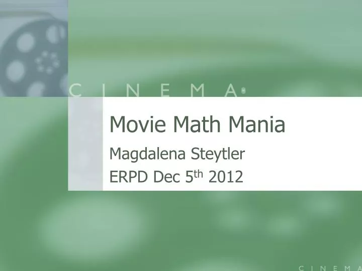 movie math mania